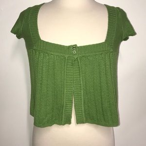Cavalini sweater cardigan top short cropped green